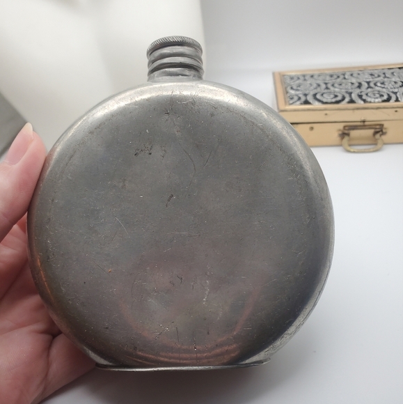 Heavy sterling silver antique‎ flask German - Picture 1 of 3
